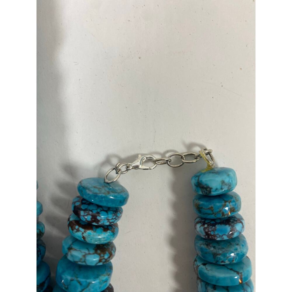 Graduated Blue Turquoise NuggetsNecklace and Braclet - Picture 7 of 10